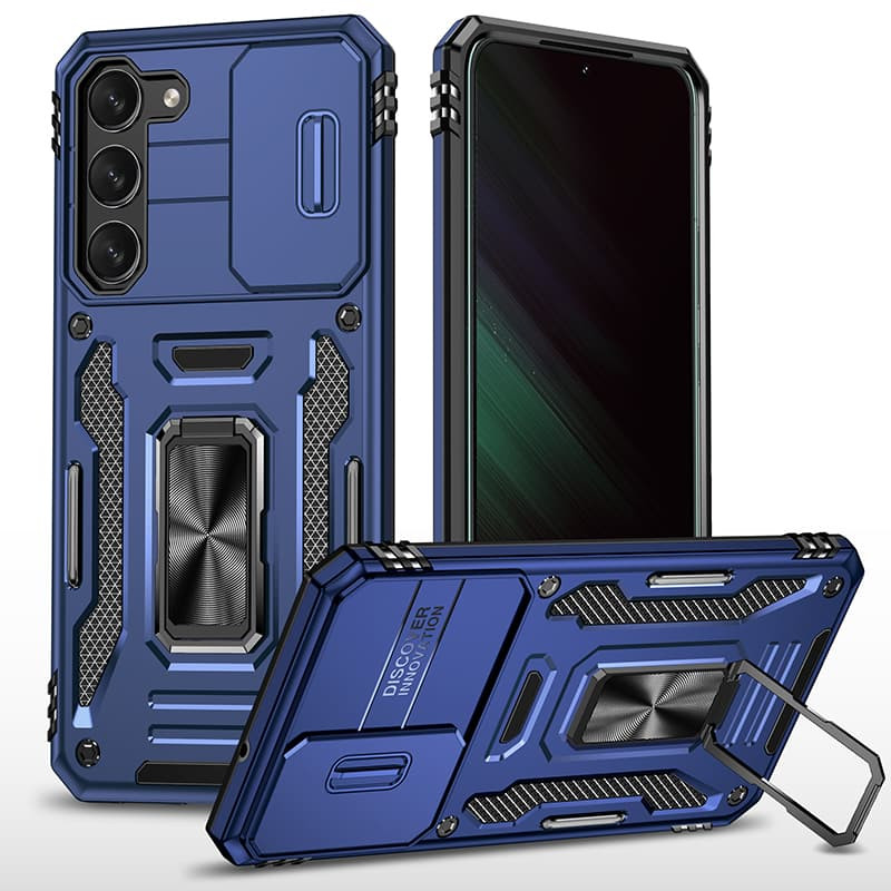 Удароміцний чохол Camshield Army Ring на Samsung Galaxy S23+ (Синій / Navy)