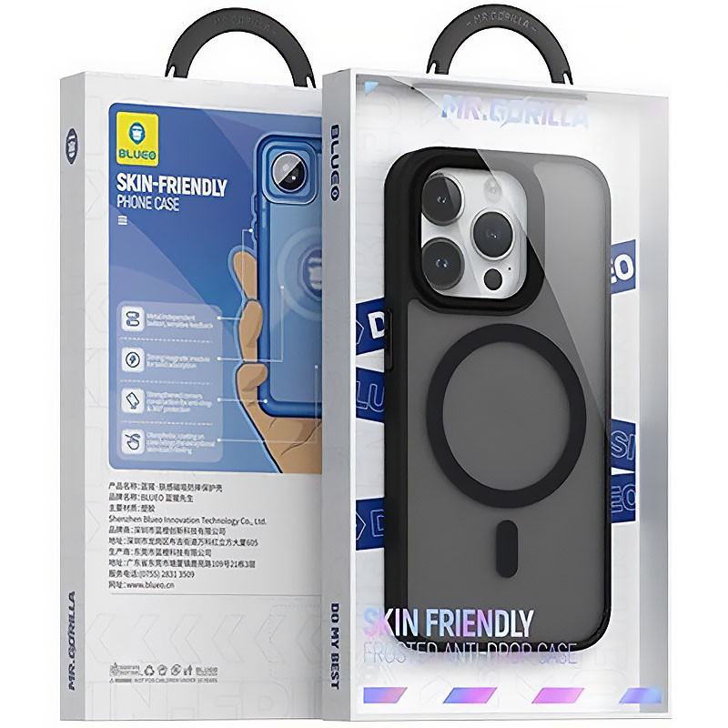 TPU+PC чехол Blueo Skin Friendly Frosted with Magnetic Safe для Apple iPhone 14 Pro (6.1") (Черный) в магазине vchehle.ua