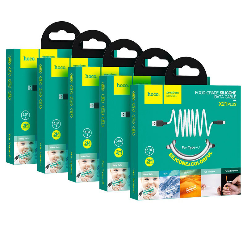 Фото Дата кабель Hoco X21 Plus Silicone Type-C Cable (2m) на vchehle.ua