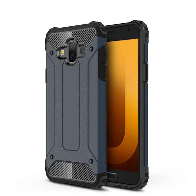Бронированный противоударный TPU+PC чехол Immortal для Samsung Galaxy J7 Duo (Металл / Gun Metal)