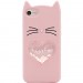 Силиконовый чехол Love Cat 3D для Apple iPhone 6/6s (4.7") (Розовый)