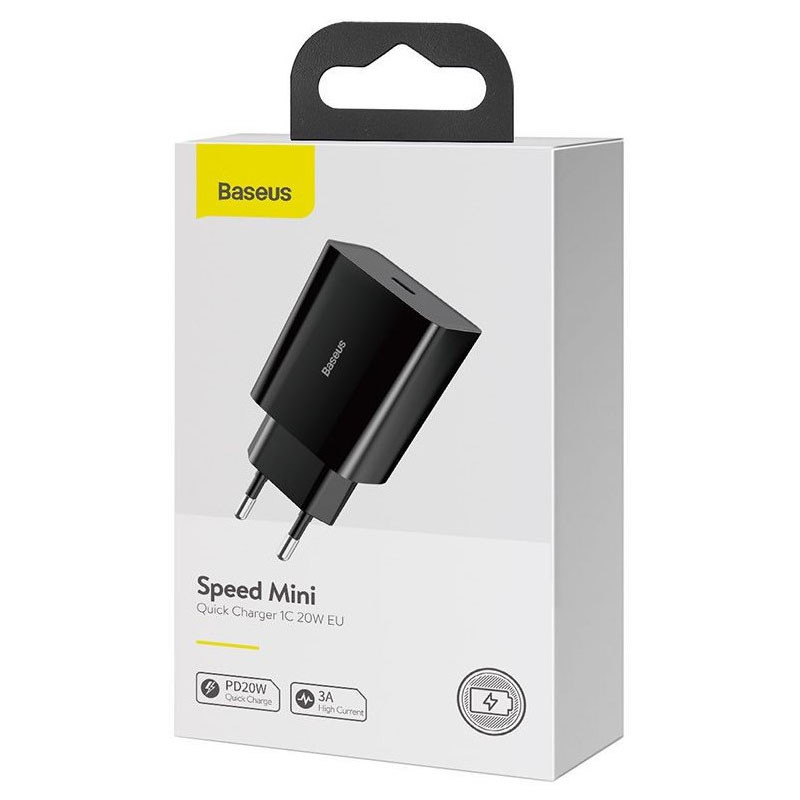 Купити МЗП Baseus Speed Mini Quick Charger 1C 20W (CCFS-S) (Чорний) на vchehle.ua