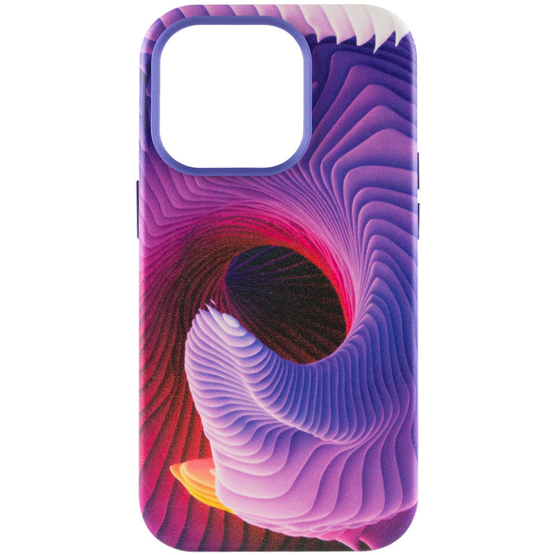 Кожаный чехол Colour Splash with Magnetic Safe для Apple iPhone 13 Pro (6.1") (Purple / Pink)