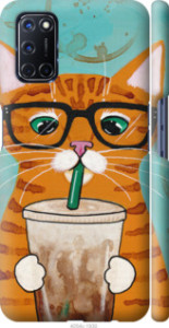 Чохол Зеленоокий кіт в окулярах на Oppo A52