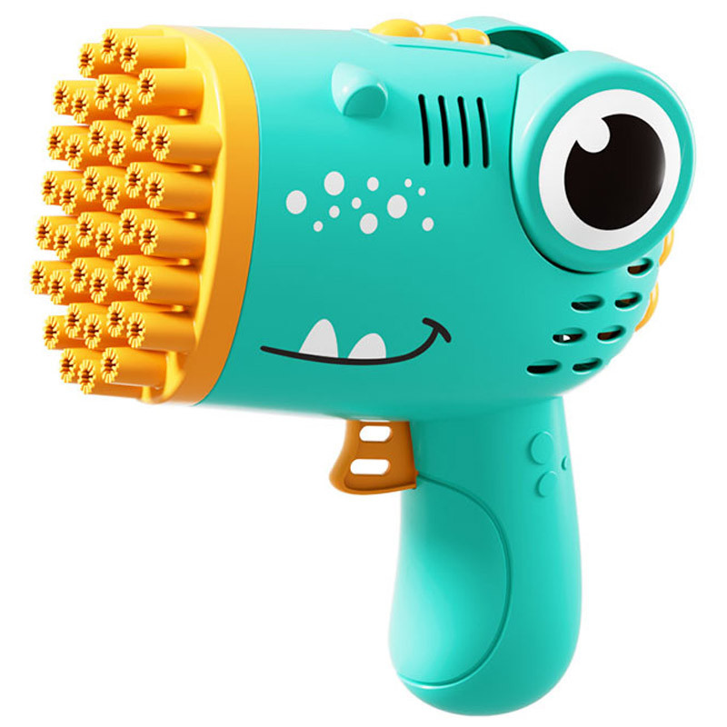 Пистолет для мыльных пузырей Dinosaur Bubble Gun с насадкой на 40 отверстий 50ml (Green)