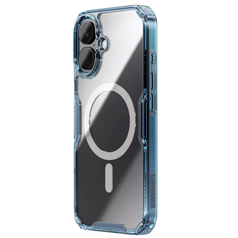 Фото TPU чехол Nillkin Nature Pro Magnetic для Apple iPhone 16 (6.1") (Синий (прозрачный)) в магазине vchehle.ua