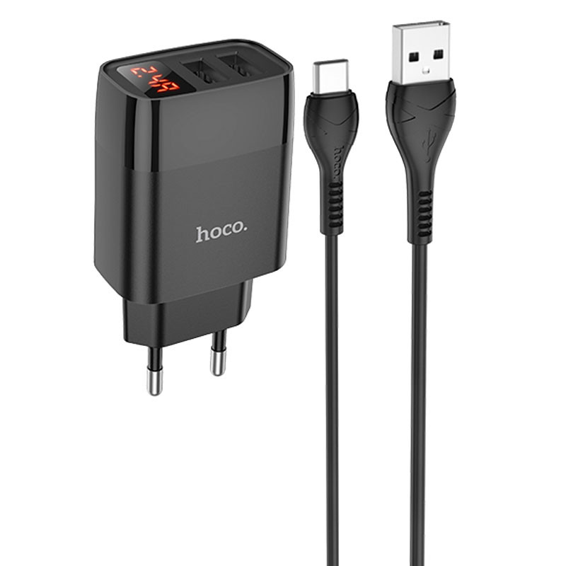 

МЗП HOCO C86A (2USB/2.4A) + Type-C (Чорний) 1242079