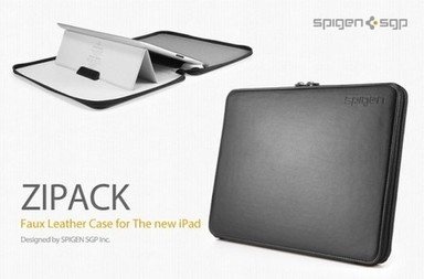 Шкіряний чохол SGP Zipack Series на Apple IPAD 3/2 (Чорний / Black)