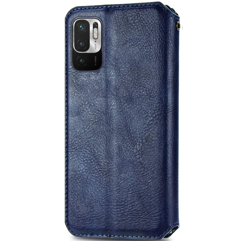 Шкіряний чохол-книжка GETMAN Cubic (PU) на Xiaomi Redmi Note 10 5G / Poco M3 Pro (Синій) в магазині vchehle.ua