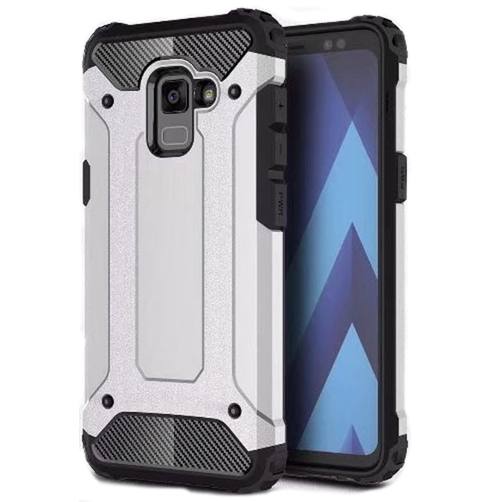 Бронированный противоударный TPU+PC чехол Immortal для Samsung A530 Galaxy A8 (2018) (Серебряный)