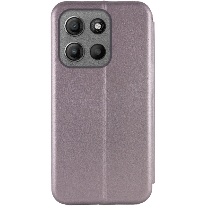 Фото Кожаный чехол-книжка Classy для Motorola Moto G15 4G (Серый) на vchehle.ua