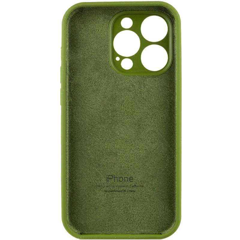 Чехол Silicone Case Full Camera Protective (AA) для Apple iPhone 15 Pro (6.1") (Зеленый / Dark Olive) в магазине vchehle.ua