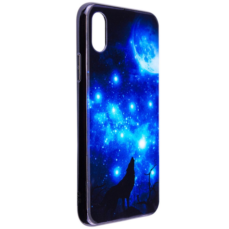 Фото TPU+Glass чехол Fantasy с глянцевыми торцами для Apple iPhone XS Max (6.5") (Лунная ночь) на vchehle.ua