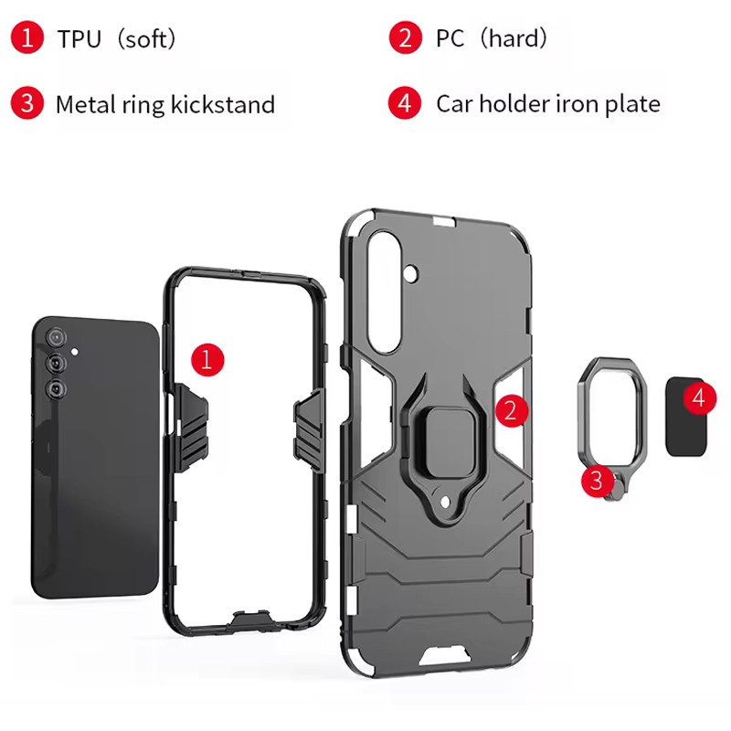 Фото Ударопрочный чехол Transformer Ring for Magnet для Samsung Galaxy M52 (Черный / Soul Black) на vchehle.ua