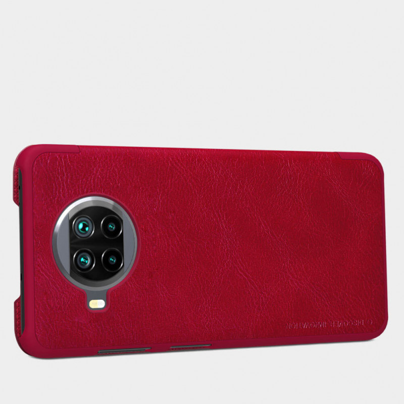 Кожаный чехол-книжка Nillkin Qin Series для Xiaomi Mi 10T Lite / Redmi Note 9 Pro 5G (Красный) в магазине vchehle.ua