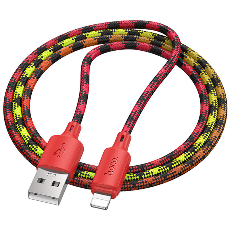 Фото Дата кабель Hoco X116 Meridian USB to Lightning 2.4A (1m) (Gradient Red Mix) в маназині vchehle.ua