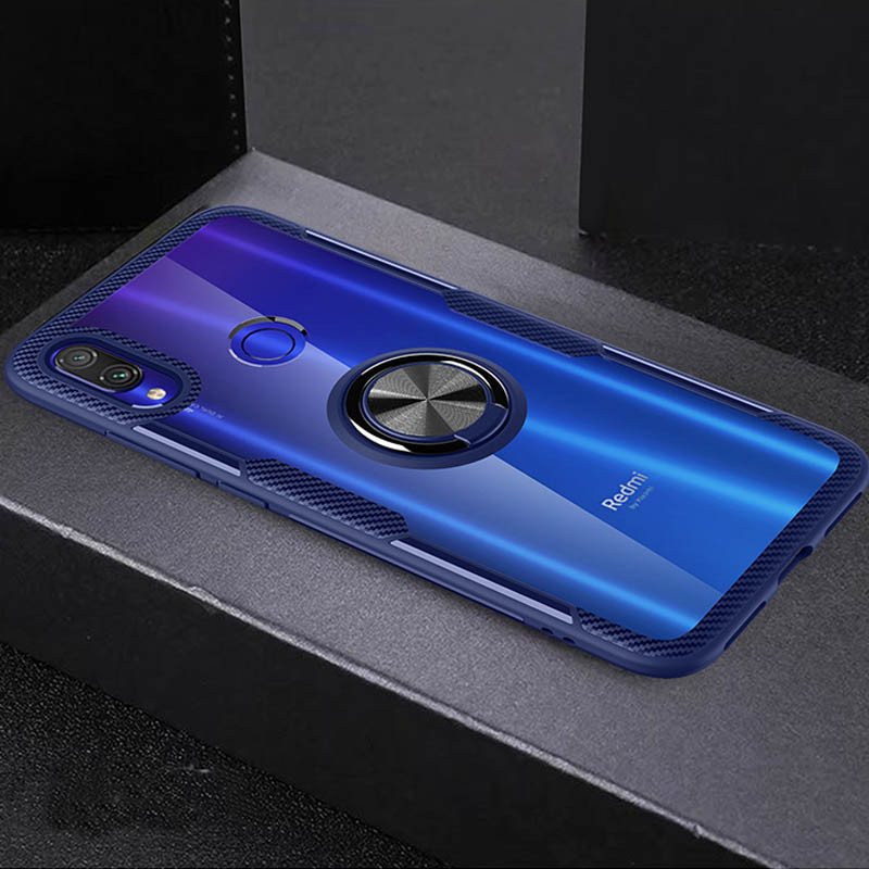 

TPU+PC чохол Deen CrystalRing for Magnet (opp) для Xiaomi Redmi 7 (Прозорий / Синій) 937261