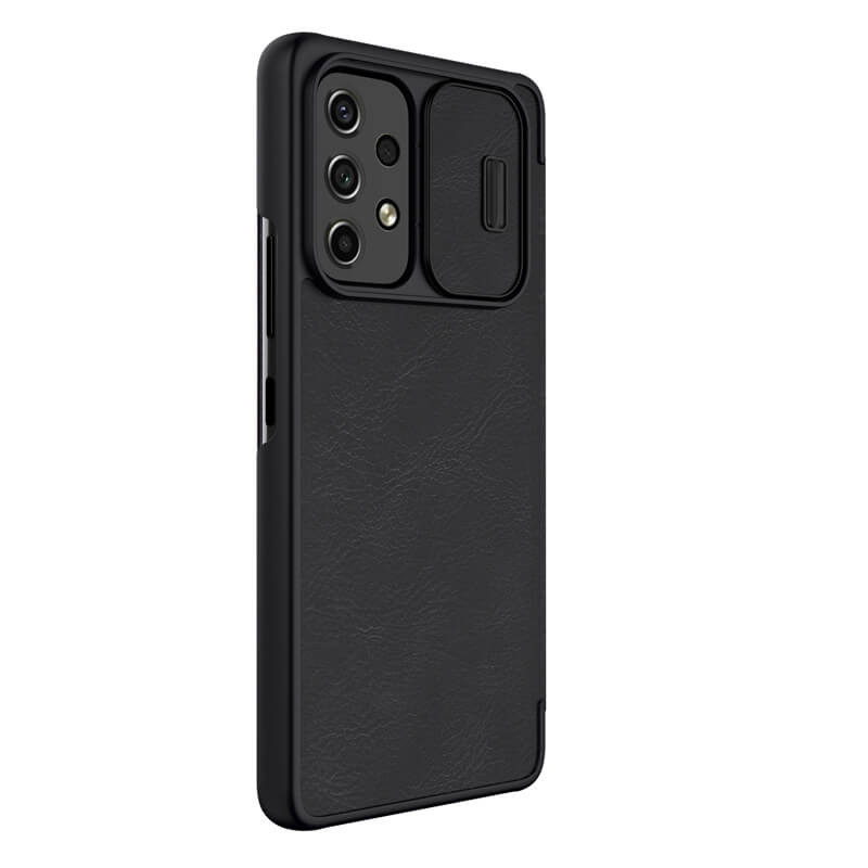 Фото Кожаный чехол (книжка) Nillkin Qin Pro Camshield для Samsung Galaxy A53 5G (Черный) на vchehle.ua