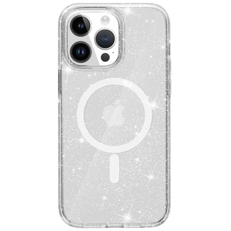 Чохол TPU Galaxy Sparkle (MagFit) на Apple iPhone 13 Pro Max (6.7") (Clear+Glitter) в магазині vchehle.ua