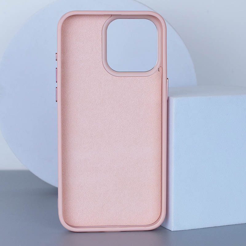 Фото Кожаный чехол Bonbon Leather Metal Style with Magnetic Safe для Apple iPhone 13 Pro (6.1") (Розовый / Light pink) на vchehle.ua