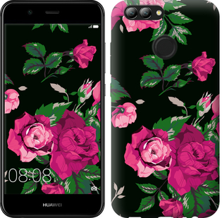 

Чохол Троянди на чорному тлі на Huawei Nova 2 547086
