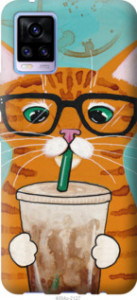 Чохол Зеленоокий кіт в окулярах на Vivo V20