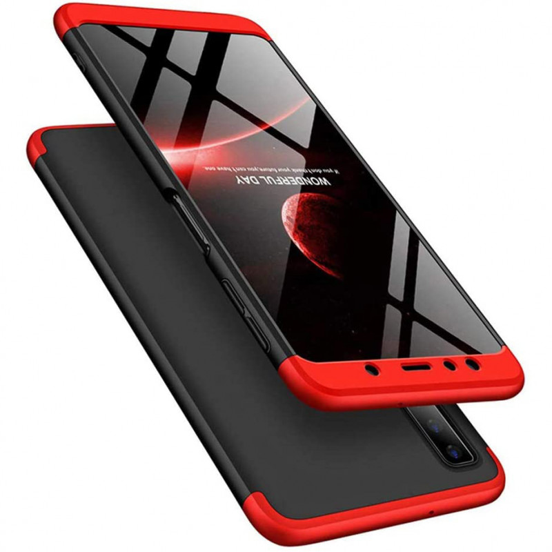 Пластикова накладка GKK LikGus 360 градусів (орр) на Samsung A750 Galaxy A7 (2018) (Чорний / Червоний)
