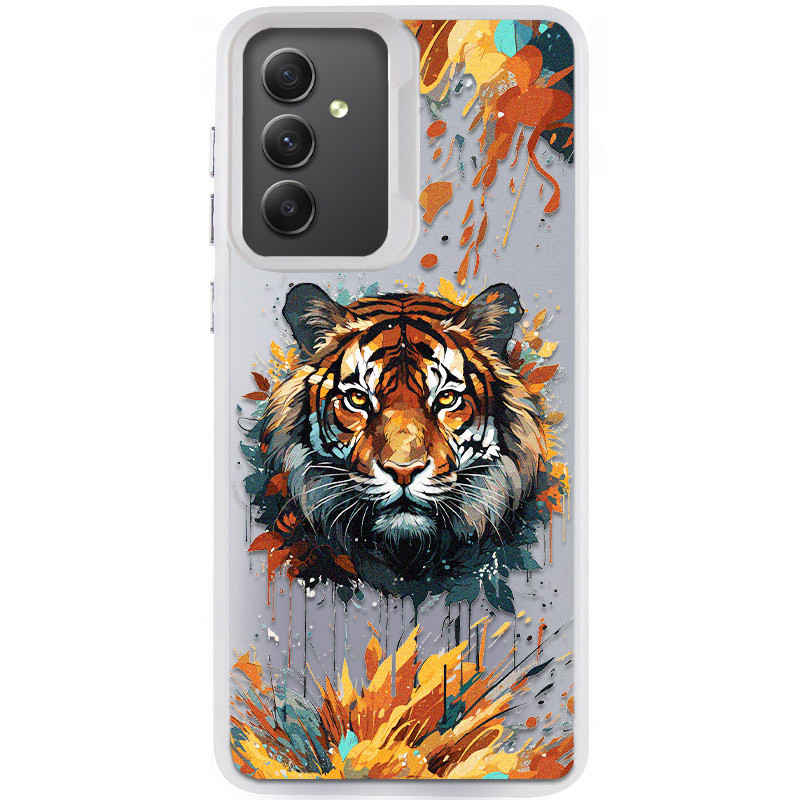 TPU+PC чехол TakiTaki Magic glow для Samsung Galaxy A34 5G (Tiger / White)