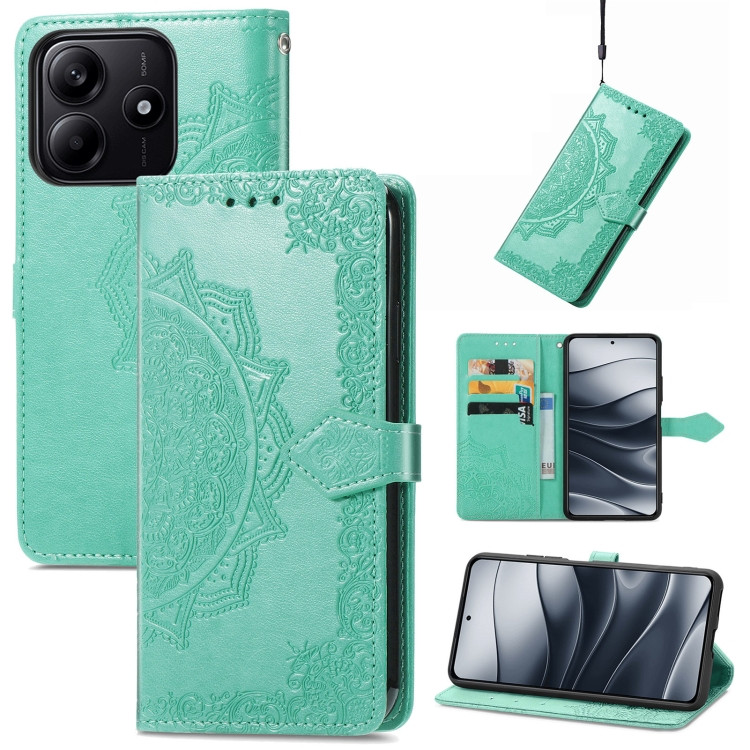 Заказать Кожаный чехол-книжка Art Case с визитницей для Xiaomi Redmi Note 14 5G (Бирюзовый) на vchehle.ua