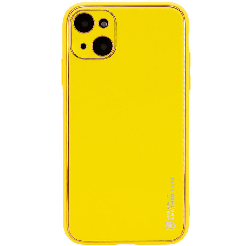 Кожаный чехол Xshield для Apple iPhone 14 Plus (6.7") (Желтый / Yellow)