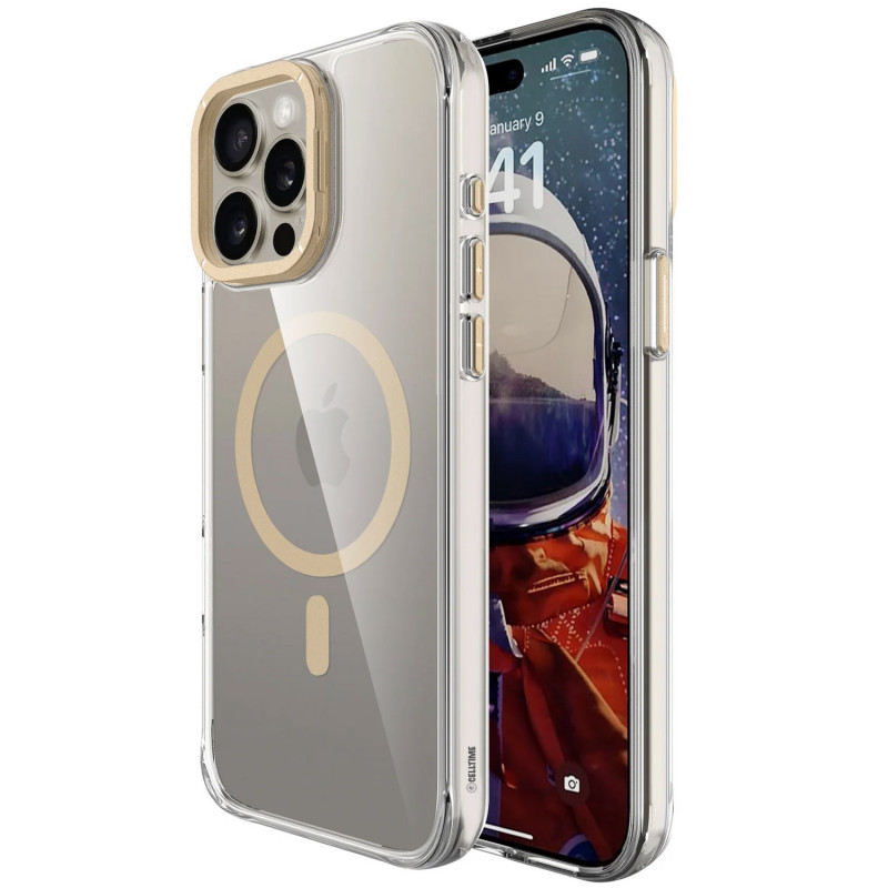 Чехол TPU Space Case Apex with Magnetic Safe для Apple iPhone 13 Pro Max / 14 Pro Max (6.7") (Gold)