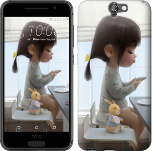 

Чехол Милая девочка с зайчиком для HTC One A9 636481