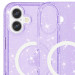 Фото Чехол TPU Galaxy Sparkle (MagFit) для Apple iPhone 16 (6.1") (Purple+Glitter) в магазине vchehle.ua