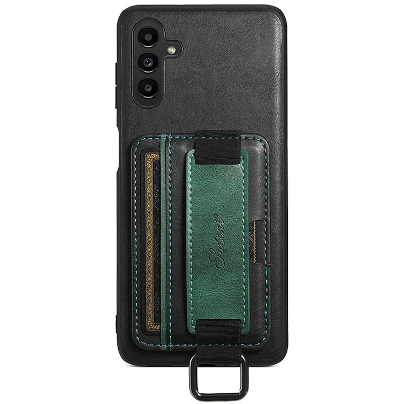 Шкіряний чохол Wallet case and straps на Samsung Galaxy A24 4G (Чорний / Black)