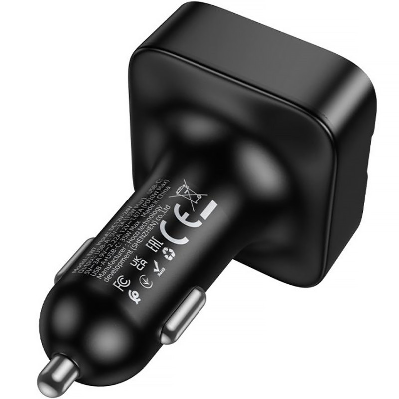 Фото АЗП FM модулятор Hoco E87 Delta 35W (1USB-A/1C) (Black) в маназині vchehle.ua