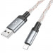 Купить Дата кабель Hoco U112 Shine 2.4A USB to Lightning (1m) (Gray) на vchehle.ua