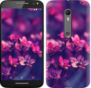 Чехол Пурпурные цветы для Motorola Moto X Style