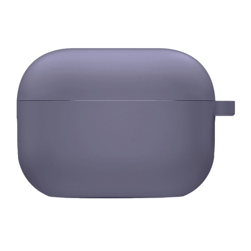 Силиконовый футляр с микрофиброй для наушников Airpods Pro 2 / Pro (Серый / Lavender Gray)