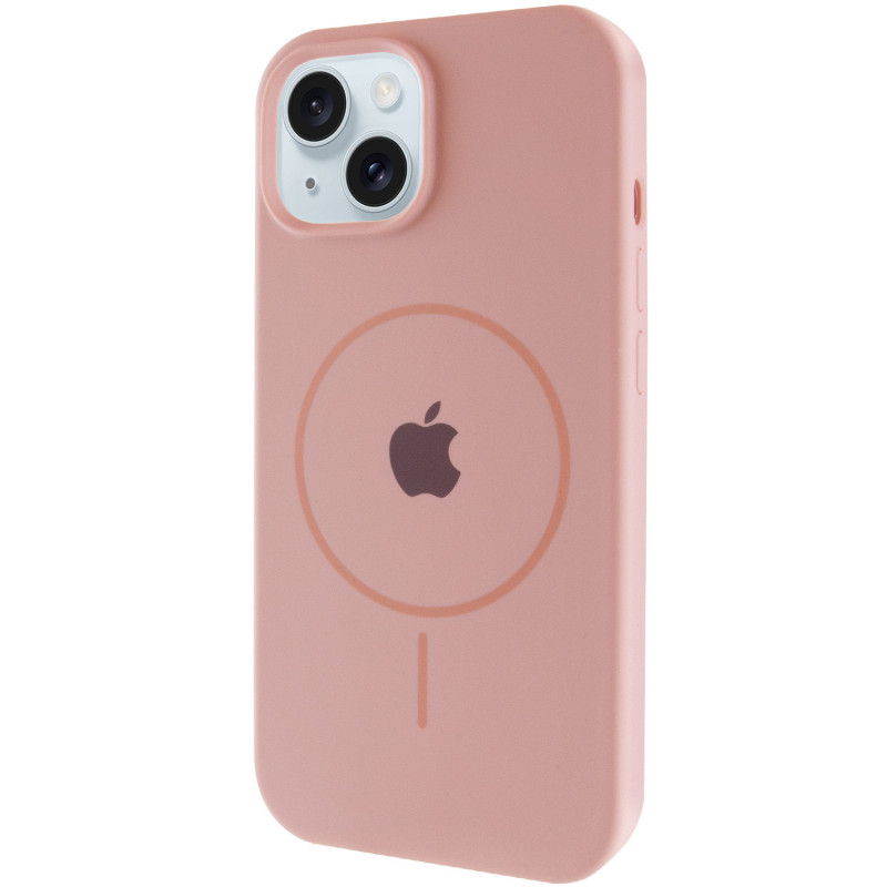 Чохол Silicone Case Full Protective (AA) with Magnetic Safe на Apple iPhone 15 Plus (6.7") (Рожевий / Pink Sand)