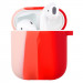 Силіконовий футляр Colorfull для навушників AirPods 1/2 (Рожевий / Червоний)