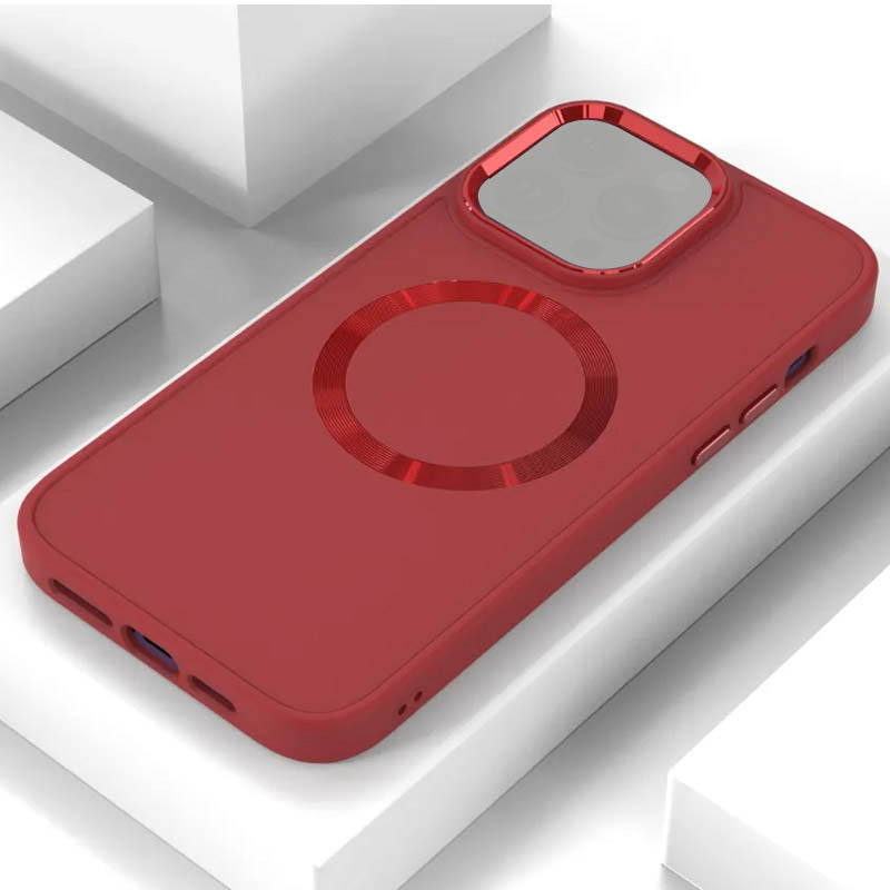 Фото TPU чехол Bonbon Metal Style with Magnetic safe для Apple iPhone 15 (6.1") (Красный / Red) на vchehle.ua