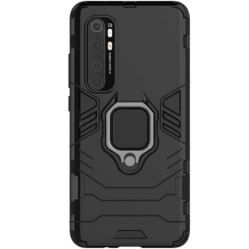 Ударостійкий чохол Transformer Ring for Magnet на Xiaomi Mi Note 10 Lite (Чорний / Soul Black)