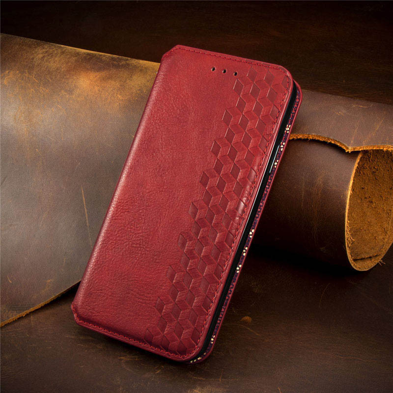 Купити Шкіряний чохол-книжка GETMAN Cubic (PU) на Xiaomi Redmi Note 10 Pro / 10 Pro Max (Червоний) на vchehle.ua