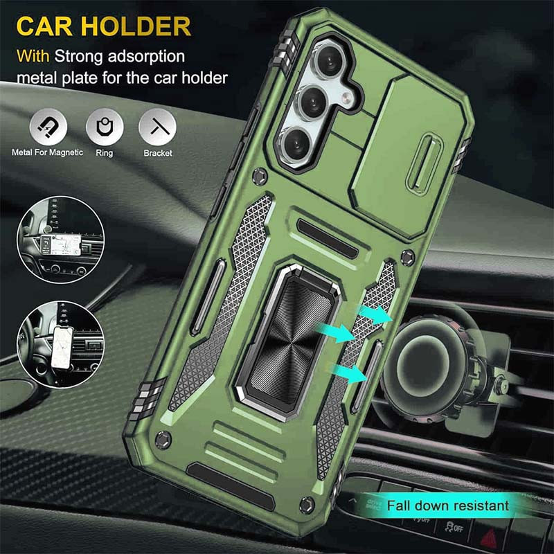 Фото Удароміцний чохол Camshield Army Ring на Samsung Galaxy S25+ / S24+ (Оливковий / Army Green) на vchehle.ua