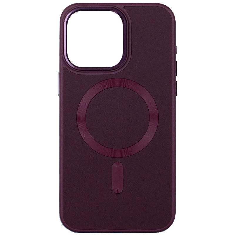 Кожаный чехол Bonbon Leather Metal Style with Magnetic Safe для Apple iPhone 11 (6.1") (Бордовый / Plum)