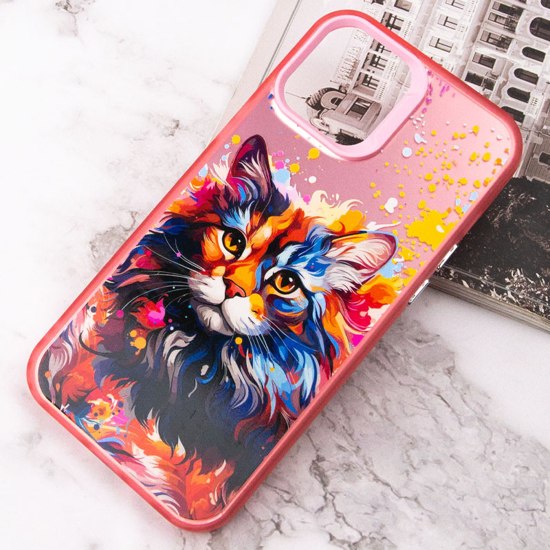 Фото TPU+PC чохол TakiTaki Magic glow на Apple iPhone 13 / 14 (6.1") (Cat / Pink) на vchehle.ua