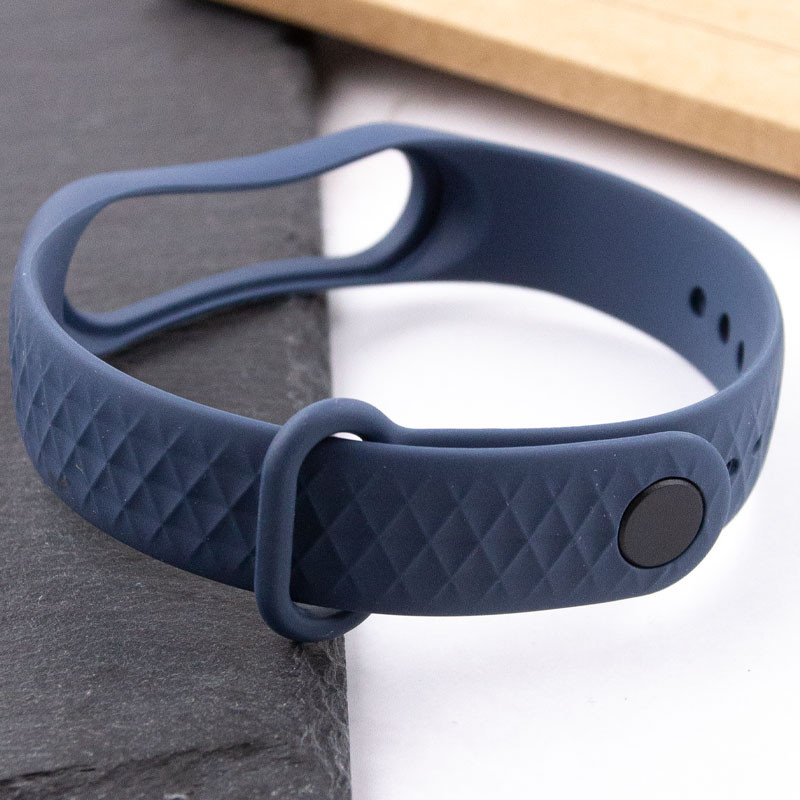 Ремінець Rhomb для Xiaomi Mi Band 3/4 (Темно синій ) в магазині vchehle.ua
