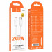 Фото Дата кабель Hoco X115 Surpass Type-C to Type-C 240W (1m) (White) на vchehle.ua