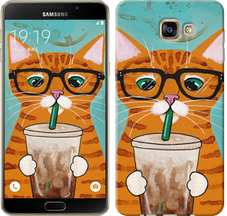 Чехол Зеленоглазый кот в очках для Samsung Galaxy A9 Pro