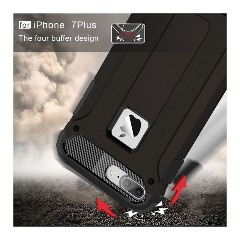 Броньований протиударний TPU+PC чохол Immortal на Apple iPhone 7 plus / 8 plus (5.5") (Чорний) в магазині vchehle.ua